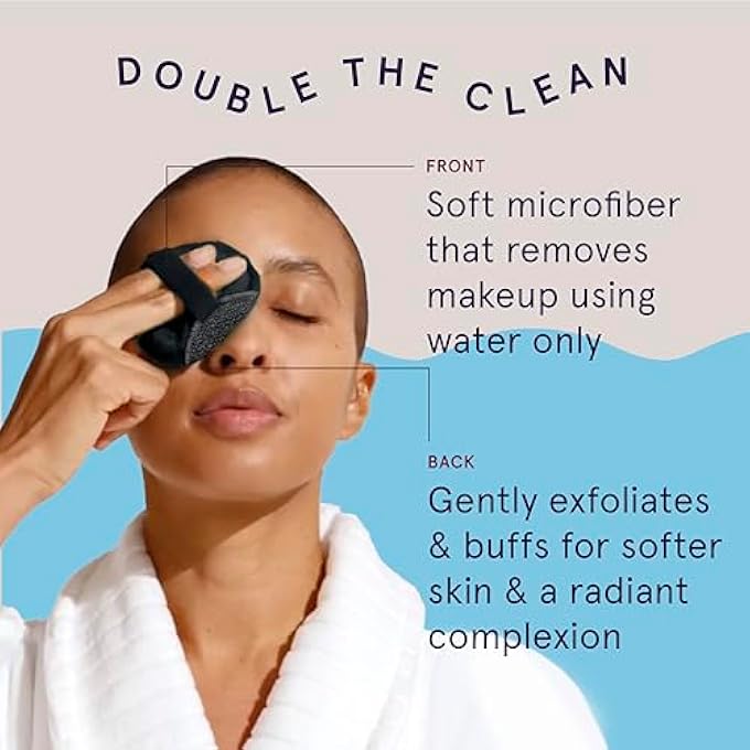 cleanlogic DETOXIFY CHARCOAL INFUSED EXFOLIATING DUAL-TEXTURE FACIAL PADS, FACE SPONGES FOR CLEANSING & SOFTENING SENSITIVE SKIN, MAKEUP REMOVER PADS, 1 COUNT - Image 4